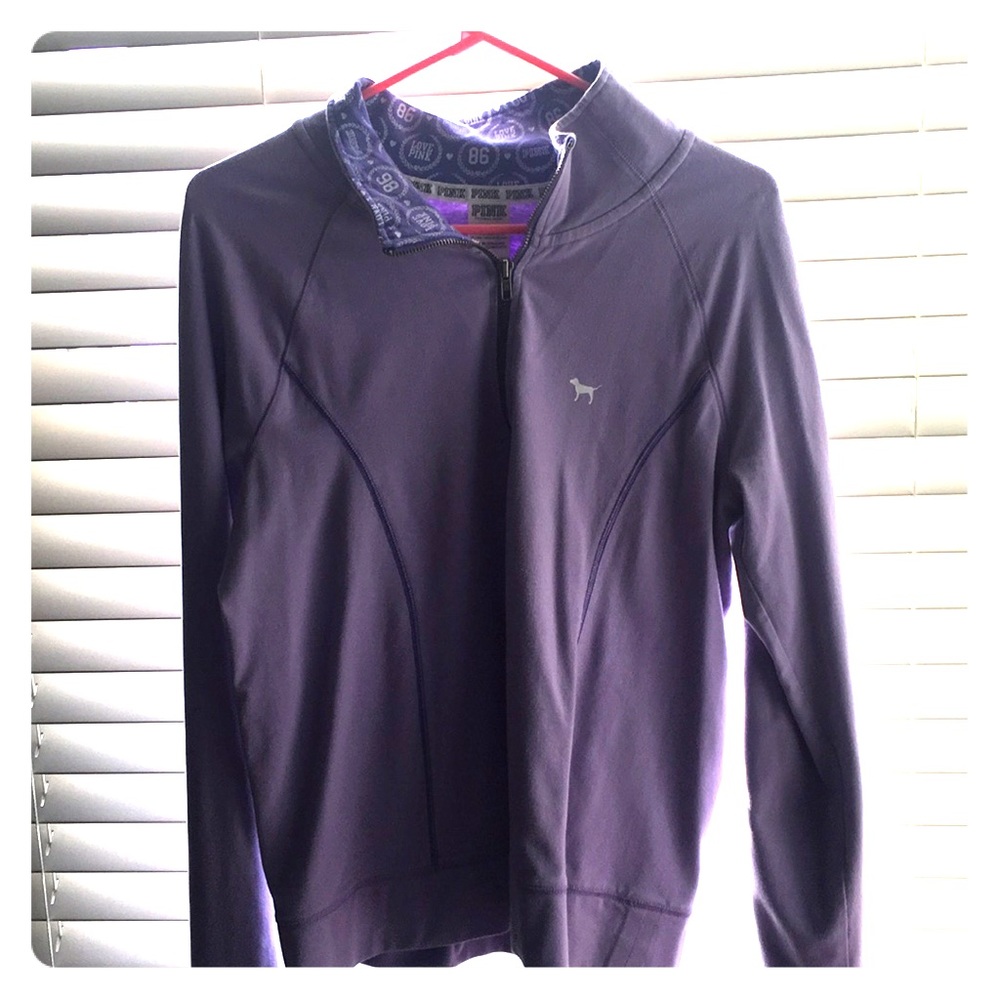 Purple PINK zip sweater